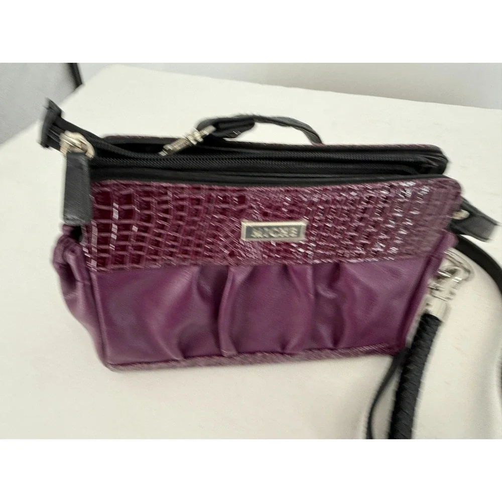 Miche Petite  Interchangeable Purse‎ Handles & Straps Lot Crossbody Croc Purple